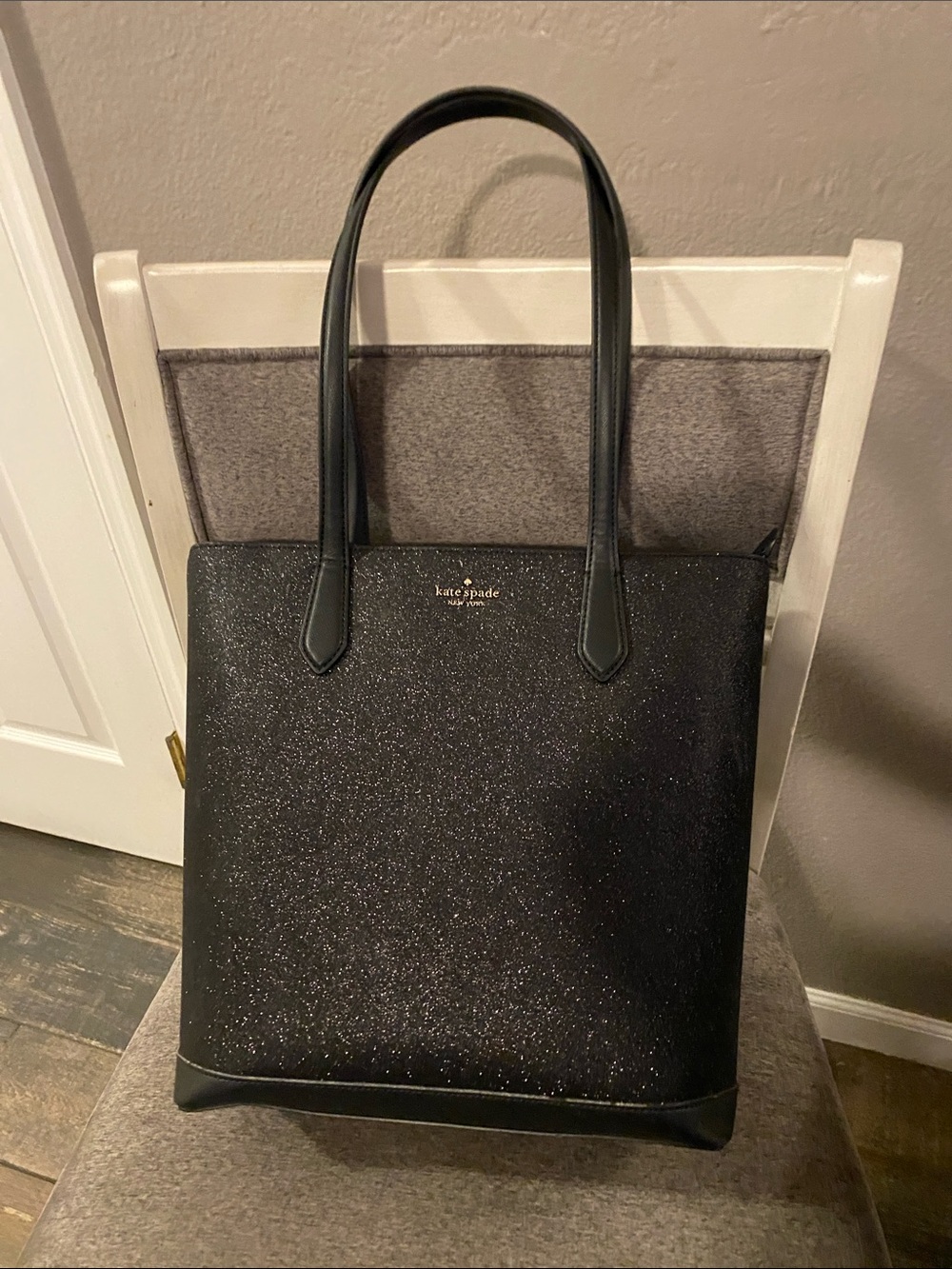 kate spade Black Sparkle Tote Bag